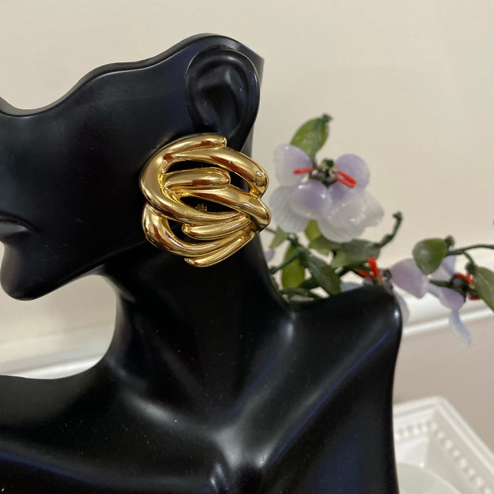 GIVENCHY PARIS 18K GOLD PLATED KNOT EARRINGS